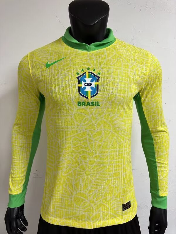 Brazil Home Player Version Long Sleeve